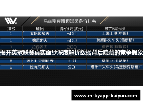 揭开英冠联赛真实面纱深度解析数据背后隐藏的竞争假象